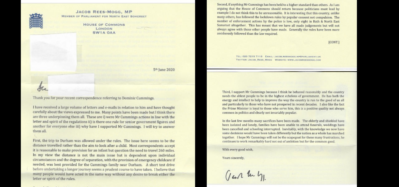 PART 7, ANALYSIS Tory MP letters re cummings – rees-mogg and david davis late contenders for major BULLSHIT, CRAWLING AND BAD GRAMMAR prizes!